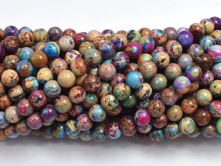 Impression Jasper-Red & Purple 6mm Round-RainbowBeads