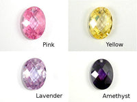 CZ beads,13x18mm Faceted Oval-RainbowBeads