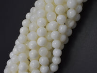 White Mother of Pearl Beads, MOP, 8mm (8.3mm) Round-RainbowBeads