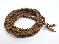 Wenge Wood, 6mm (6.3mm) Round, 50 Inch, Long strand, Approx. 216 Beads-RainbowBeads
