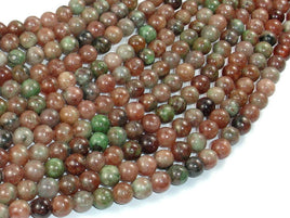 Red Green Garnet, 6mm Round Beads-RainbowBeads