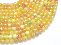 Mystic Coated Fire Agate- Yellow, 6mm, Faceted-RainbowBeads
