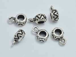 4pcs 925 Sterling Silver Bead Connector-Antique Silver, Rondelle, 6x3.8mm, Hole 3.4mm-RainbowBeads