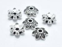 8pcs 925 Sterling Silver Bead Caps-Antique Silver-RainbowBeads