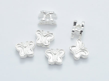 4pcs 925 Sterling Silver Beads, Butterfly Beads, 6.5x5mm Beads-RainbowBeads