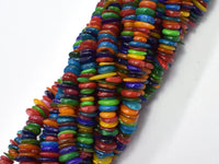 Mother of Pearl Beads, MOP, Multi Color 7-10mm Disc Chips, 32 Inch-RainbowBeads