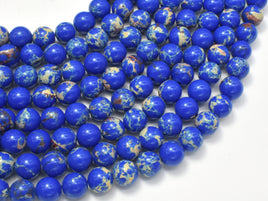 Blue Impression Jasper, 8mm Round-RainbowBeads