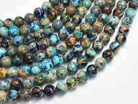 Impression Jasper- Blue 8mm Round-RainbowBeads