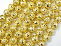 Lava-Gold Plated, 10mm (10.5mm) Round-RainbowBeads