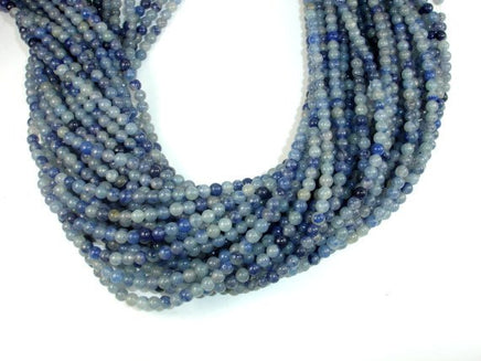 Blue Aventurine, 4mm (4.4 mm) Round Beads-RainbowBeads