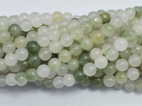 Natural Jade 6mm (6.7mm) Round-Rainbow Beads