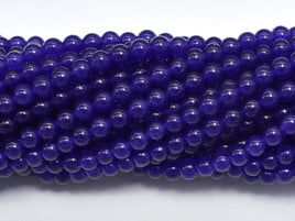 Malaysia Jade - Dark Purple, 4mm (4.4mm), Round-RainbowBeads