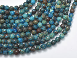 Blue Calsilica Jasper Beads, 6mm (6.7mm) Round Beads-RainbowBeads
