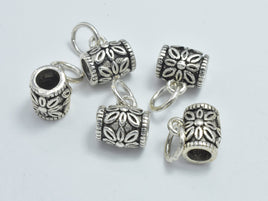 0pcs 925 Sterling Silver Bead Connector-Antique Silver, Round Tube, 7.5x6mm-RainbowBeads