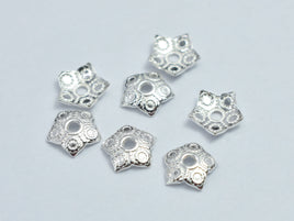 30pcs 925 Sterling Silver Bead Caps, 4.8x1.2mm-RainbowBeads