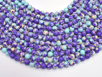 Impression Jasper-Blue & Purple 8mm Round-RainbowBeads