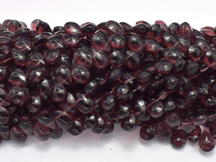 Glass Beads-Coffee, 8x11mm Flat Teardrop beads, 11.5 Inch-RainbowBeads