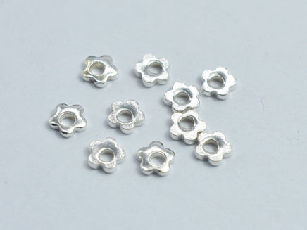 Approx. 50pcs 925 Sterling Silver Flower Spacer, 3x3mm-RainbowBeads