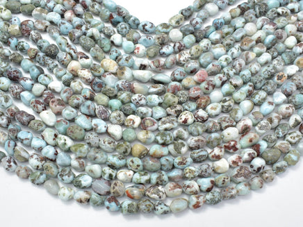 Larimar, Approx 6x8mm Nugget Beads, 16 Inch-RainbowBeads