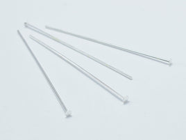 10pcs 925 Sterling Silver Head Pin, 40mm, 0.6mm(23gauge)-RainbowBeads