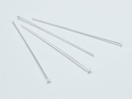 10pcs 925 Sterling Silver Head Pin, 40mm, 0.6mm(23gauge)-RainbowBeads