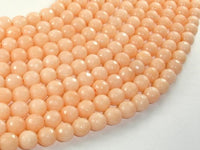 Jade Beads, Peach, 8mm Faceted Round-RainbowBeads
