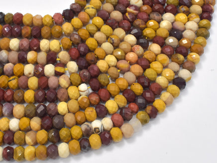 Mookaite Beads, 4x6mm Faceted Rondelle-RainbowBeads