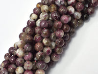 Plum Blossom Tourmaline, 8mm, Round-RainbowBeads