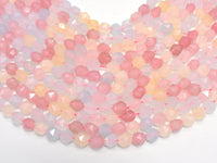 Jade - Multi Color, 8mm Faceted Star Cut Round, 14.5 Inch-RainbowBeads