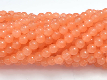 Jade - Orange, 6mm (6.3mm) Round-RainbowBeads