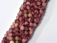 Jade - Red White 7.8mm Round-RainbowBeads