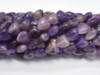 Amethyst 10mm Heart Beads, 15 Inch-RainbowBeads
