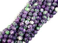 Rain Flower Stone, Purple, 6mm Round Beads-RainbowBeads