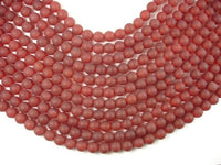 Matte Carnelian Beads, 8mm Round Beads-RainbowBeads