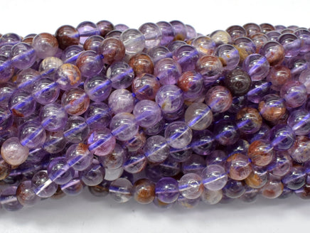 Super Seven Beads, Cacoxenite Amethyst, 6mm Round-RainbowBeads