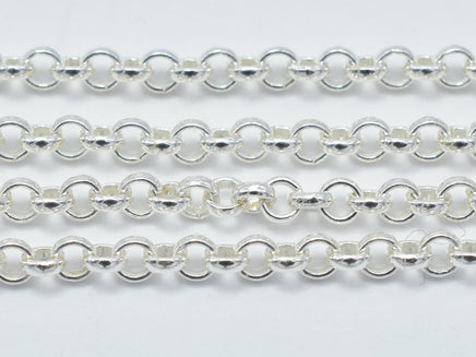1foot 925 Sterling Silver Chain, Rolo Chain, Round Chain-RainbowBeads