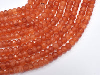 Jade - Orange 4x6mm Faceted Rondelle, 15 Inch-RainbowBeads