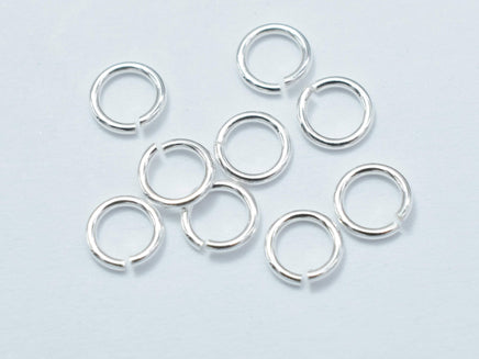 50pcs 925 Sterling Silver Open Jump Ring, 4mm-RainbowBeads