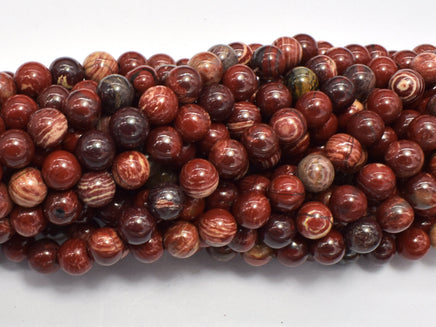 Red Snake Skin Jasper, 6mm (6.5mm) Round-Rainbow Beads