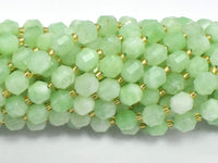 Green Quartz Beads, 8mm Faceted Prism Double Point Cut-RainbowBeads