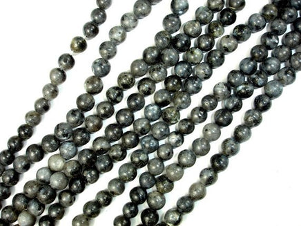 Black Labradorite Beads, Larvikite, Round, 6mm-RainbowBeads