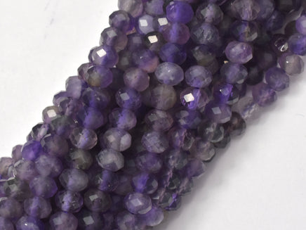 Amethyst Beads, 3x4mm Micro Faceted Rondelle-RainbowBeads