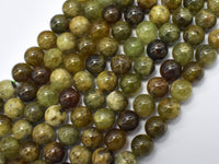 Green Garnet Beads, 8mm Round Beads-RainbowBeads