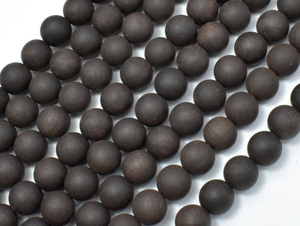 Matte Black Sandalwood Beads, 8mm Round-RainbowBeads