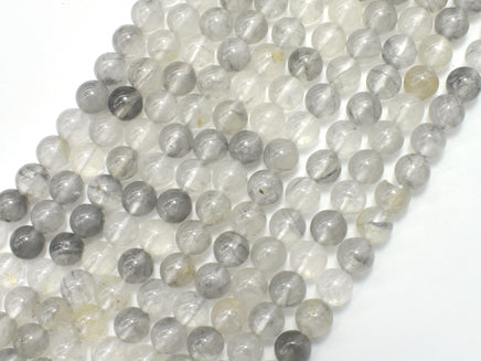 Gray Quartz Beads, Round, 6mm-RainbowBeads