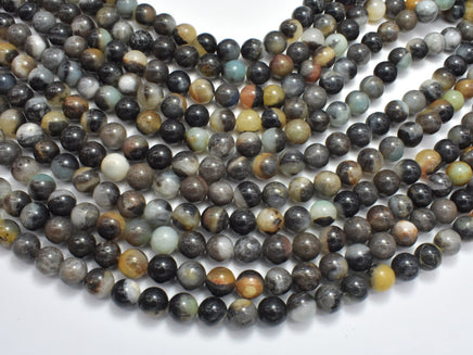 Black Amazonite Beads, 8mm, Round-RainbowBeads