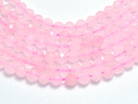 Rose Quartz 3mm (3.5mm) Micro Faceted Round-RainbowBeads