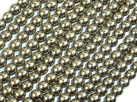 Hematite Beads- Light Gold, 6mm Round Beads-RainbowBeads