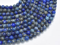 Natural Lapis Lazuli, Blue 6mm Round Beads-RainbowBeads