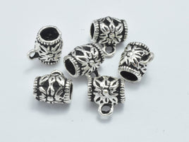 2pcs 925 Sterling Silver Bead Connector-Antique Silver, Drum, 6x7.2mm-RainbowBeads